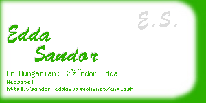 edda sandor business card